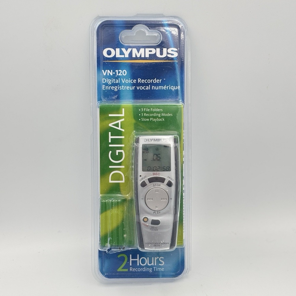 Olympus VN-120 Digital Voice Recorder Dictaphone 2-Hr Portable New Open Box